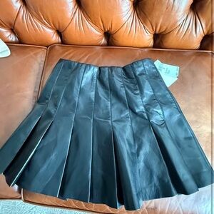 Jason Wu Black A-Line Leather Skirt